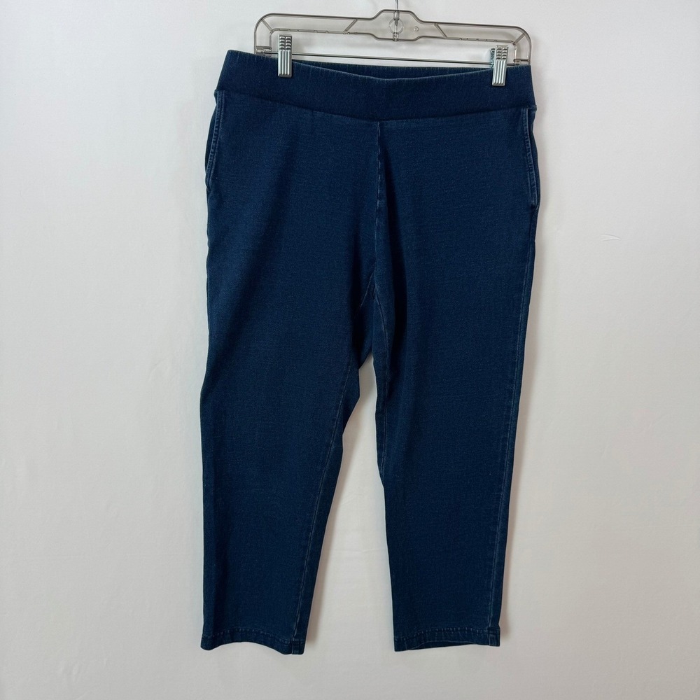 Pure Jill Indigo Slim Crops Womens Small Blue Knit Pull On Denim Pants KPT220791